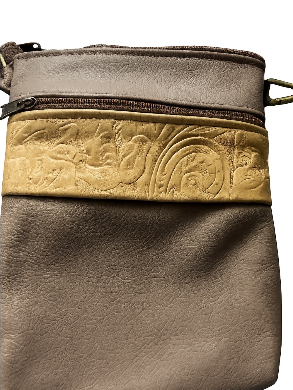 Handmade Leather & Suede Artisan Crossbody Bag Pat Haipin